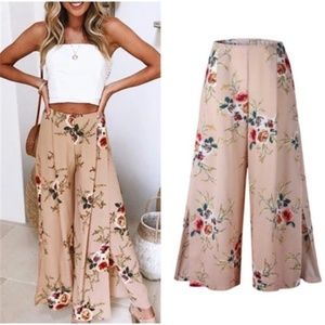 Floral Wide Leg Pants